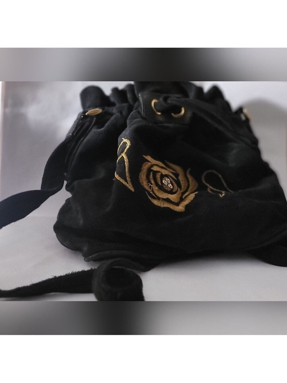 Luxurious Black and Gold Rose Backpack